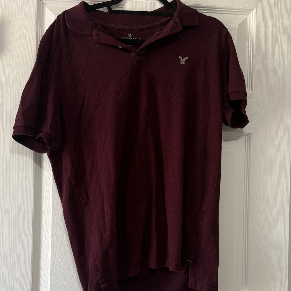 American Eagle Outfitters Men's Polo - Dark Burgundy